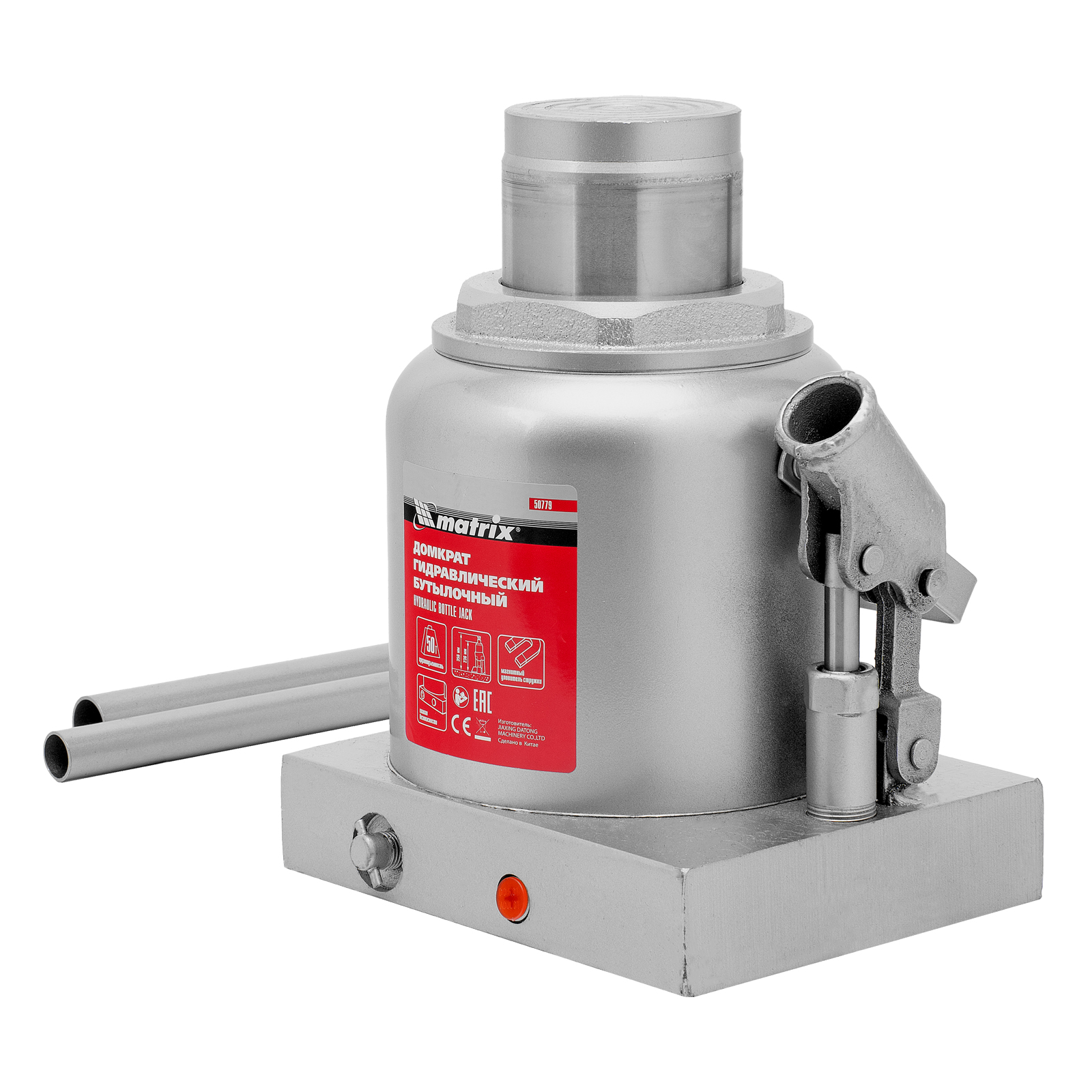 Домкрат гидравлический бутылочный, 50 т, h подъема 236-356 мм Matrix