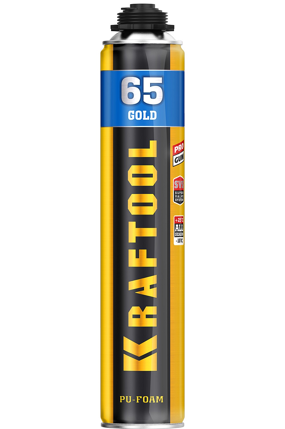 GOLD 65 пена монтажная мелкопористая с увелич. выходом, пистолетная, всесезонная, 850мл, SVS, KRAFTOOL 41194