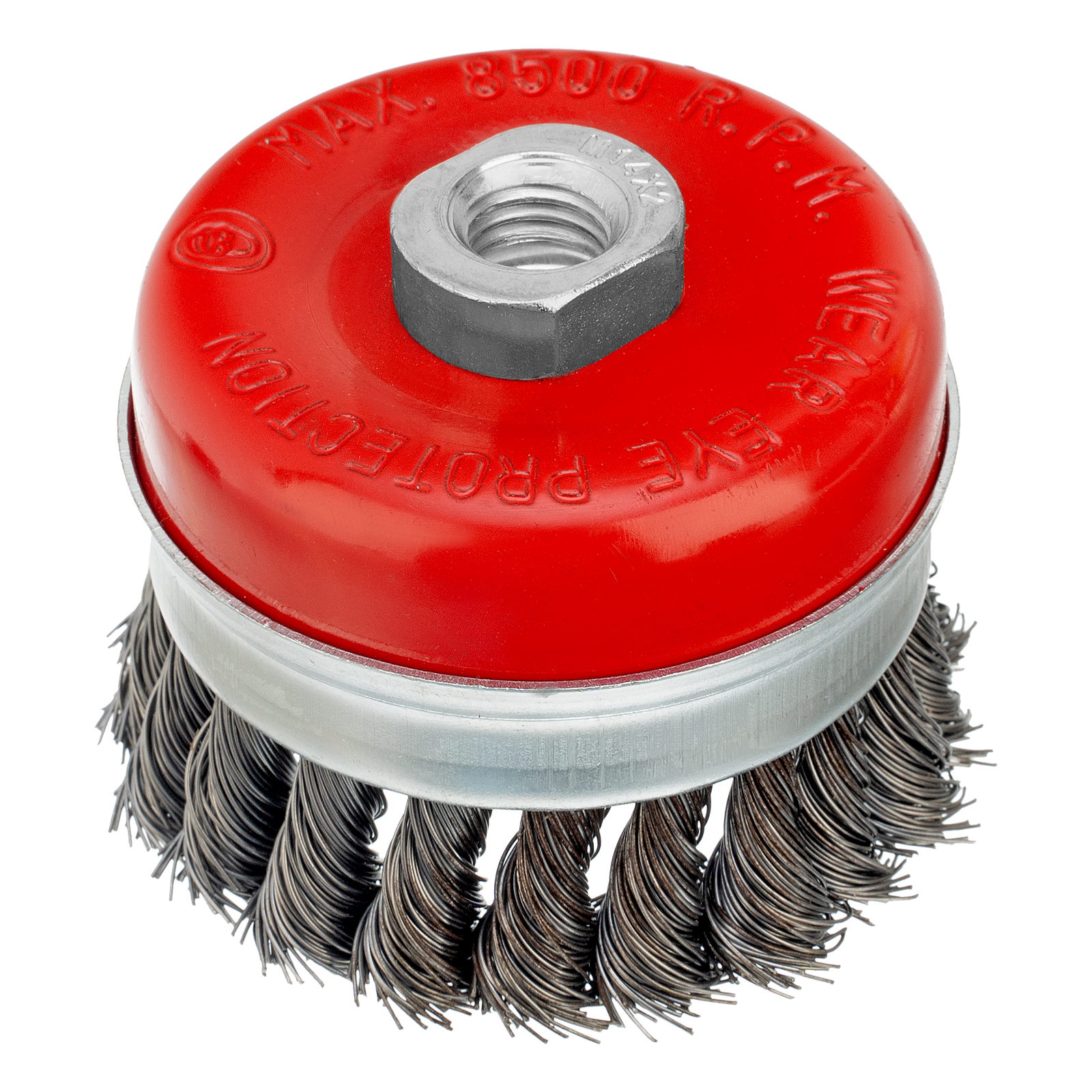 Щетка для УШМ Heavy Duty, 80 мм, М14, "чашка", крученая проволока 0.5 мм Matrix
