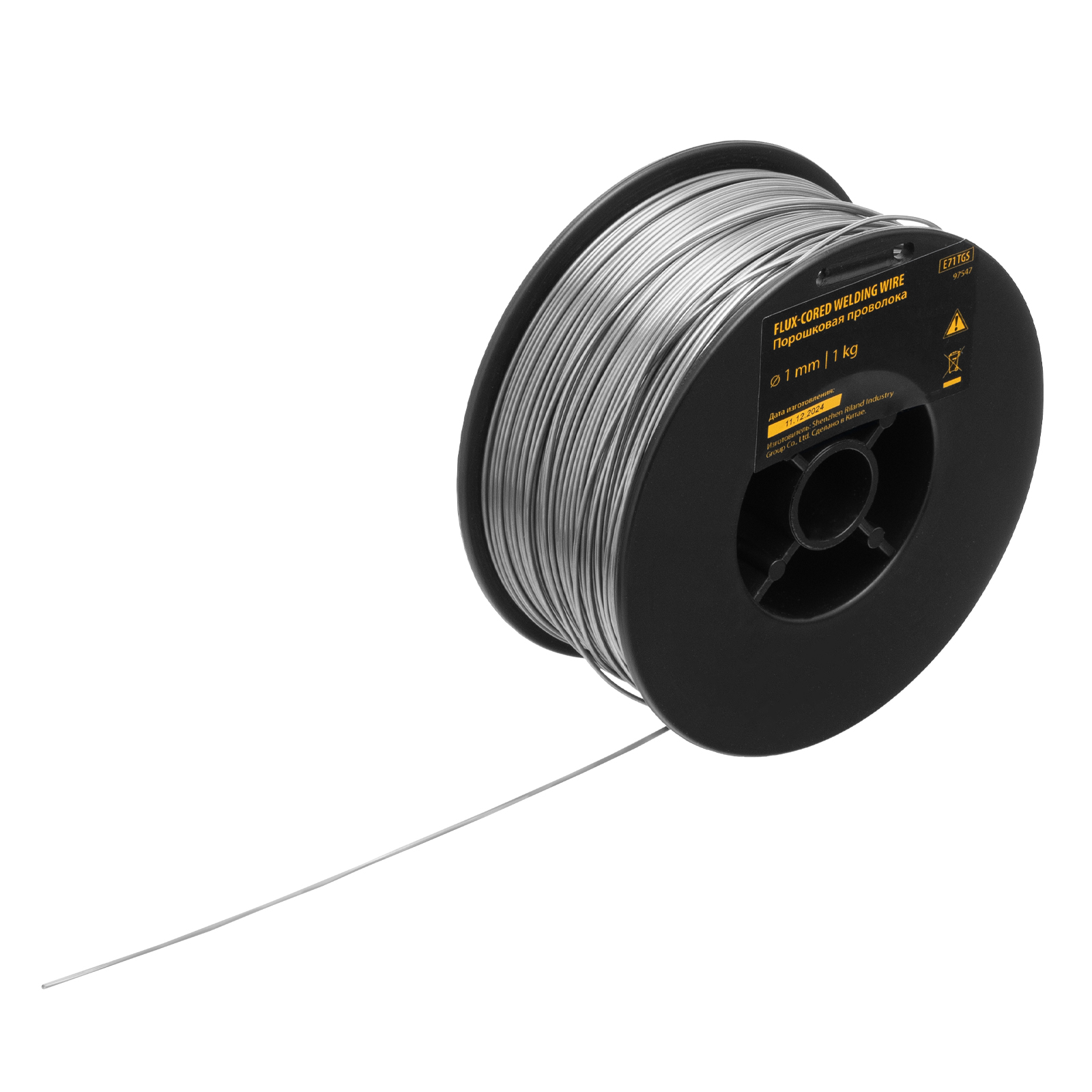 Порошковая проволока Е71TGS, диам. 1 мм, 1 кг, диам. катушки D100 Denzel