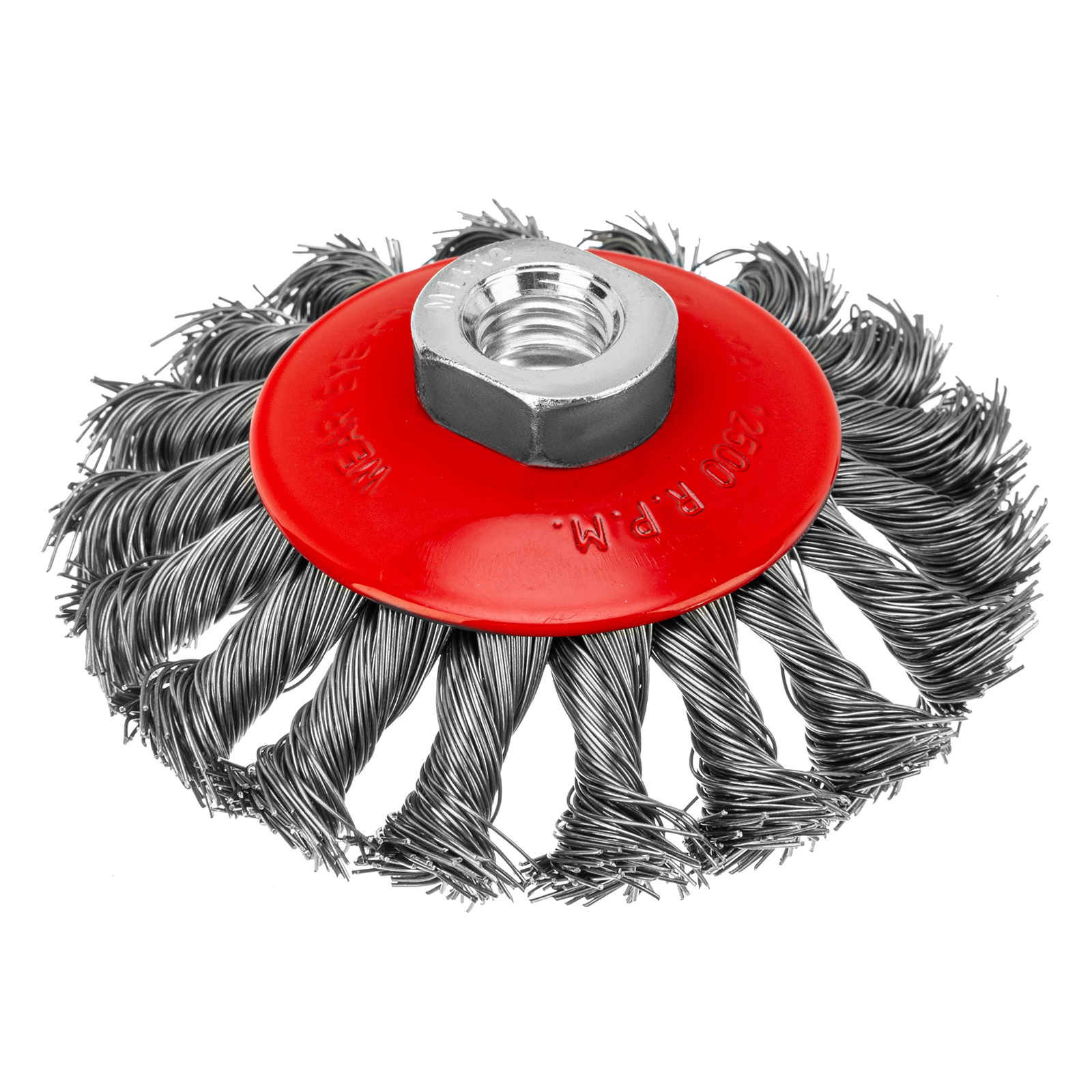 Щетка для УШМ, 100 мм, М14, "тарелка", крученая проволока 0.5 мм Matrix