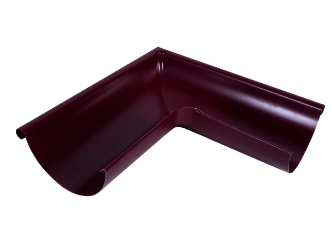 Угол желоба внешний 90° D125 мм цвет вишня