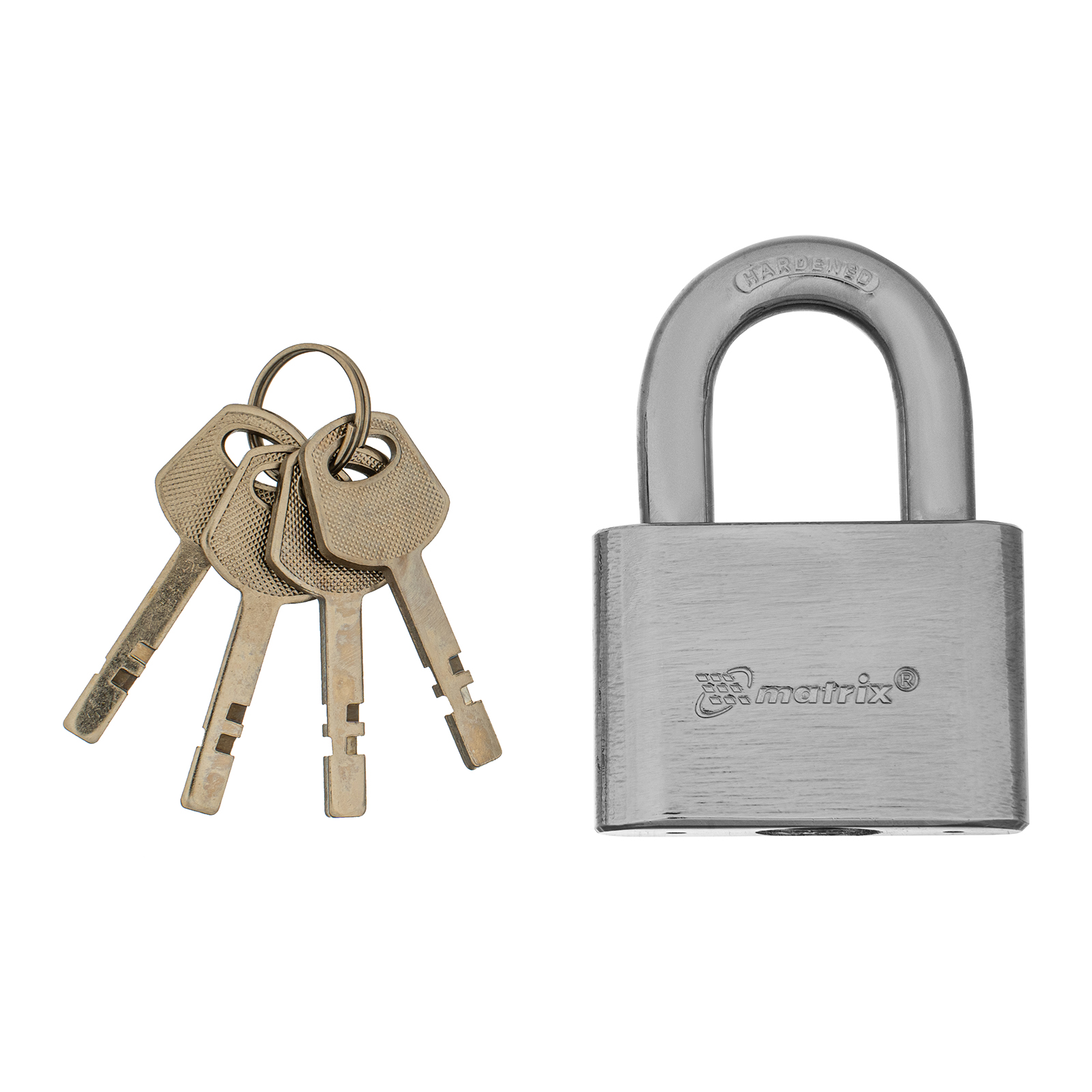 Замок навесной, хромированное покрытие 60 мм Matrix