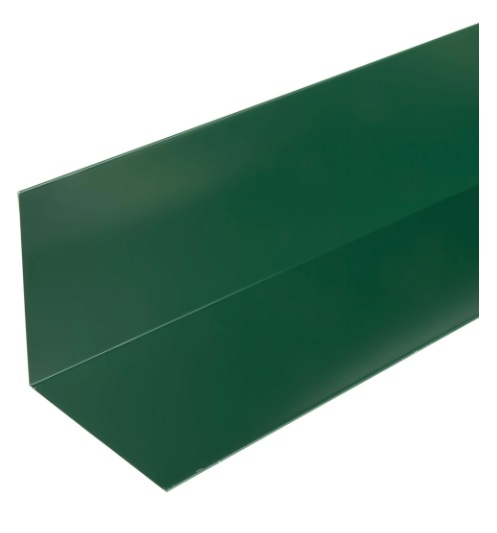 Планка для внутренних углов с полиэстеровым покрытием 2 м цвет зелёный