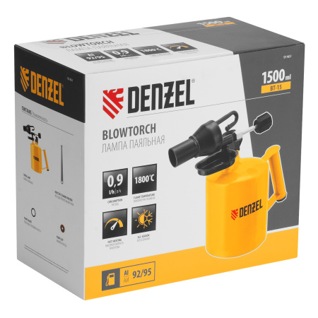 Паяльная лампа DENZEL, ВТ-15, 1.5 л цена