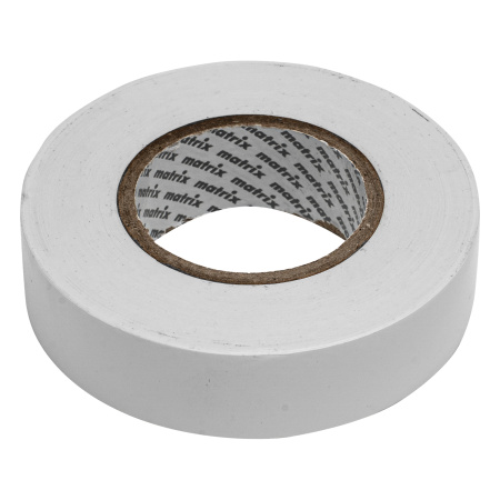 Изолента ПВХ, 19 мм х 20 м, белая, 150 мкм Matrix цена