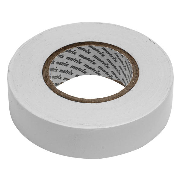Изолента ПВХ, 19 мм х 20 м, белая, 150 мкм Matrix цена