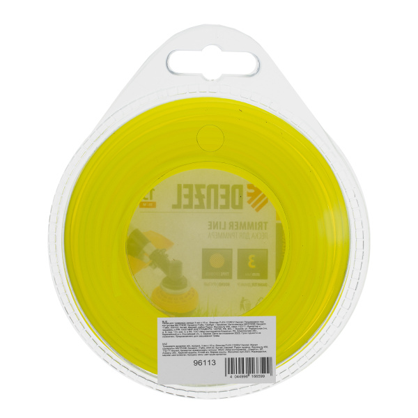 Леска для триммера, звезда 3 мм х 15 м, блистер Flex cord Denzel цена