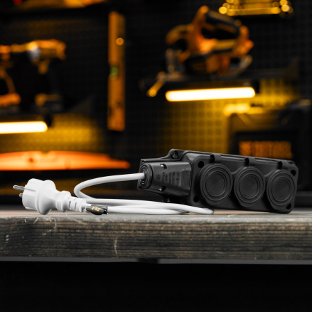 Шнур сетевой Energy Series, ПВС, 1,5 м, 2 x 1,5 мм, с неразборной вилкой, белый, Denzel цена