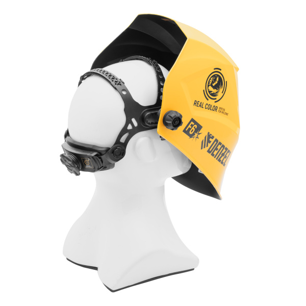 Щиток защитный лицевой (маска сварщика) F6, см. окно 93х43, Real Color, DIN4/5-8/9-13// Denzel цена