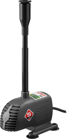 Насос фонтанный, ЗУБР ЗНФЧ-20-1.6, для чистой воды, напор 1,6 м, насадки: колокольчик, каскад, 28 Вт, 20 л/мин ЗНФЧ-20-1.6