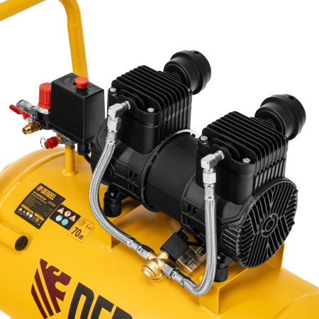 Компрессор безмасл. малошумный DLP-1500/50, 1,5 кВт,50 л, 2850 об/мин, 250 л/мин Denzel