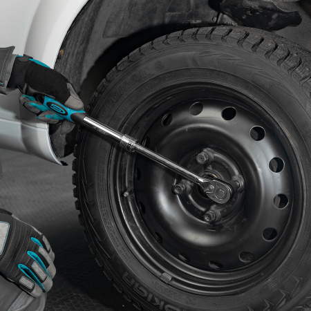 Ключ-трещотка телескопический 1/2", 305-445 мм, CrV, 72 зуба, с быстрым сбросом, хром Gross