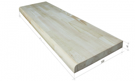 Ступень 40х600х1200 мм Сосна сорт AА