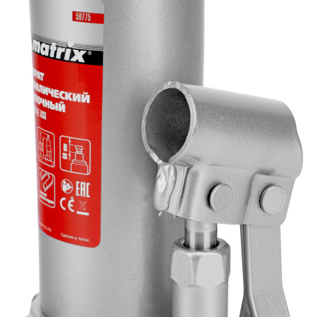 Домкрат гидравлический бутылочный, 4 т, h подъема 194-372 мм, в пластиковом кейсе Matrix цена