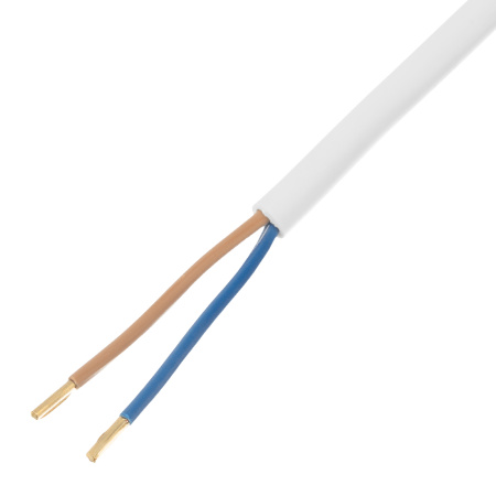 Шнур сетевой Energy Series, ПВС, 1,5 м, 2 x 1 мм, с неразборной вилкой, белый, Denzel цена