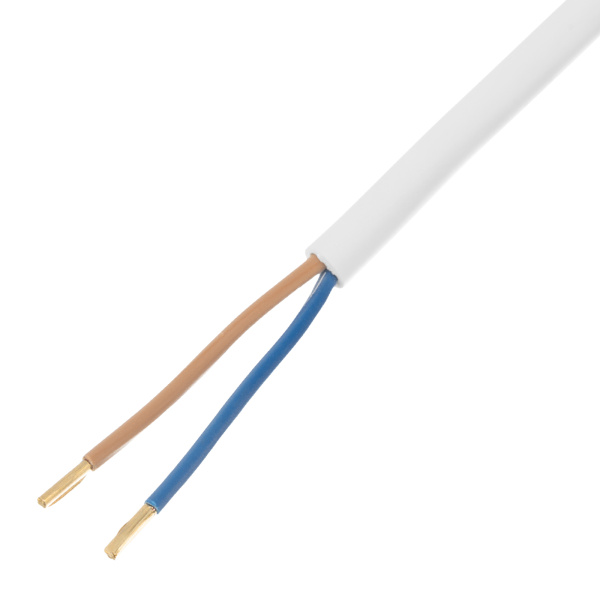 Шнур сетевой Energy Series, ПВС, 1,5 м, 2 x 1 мм, с неразборной вилкой, белый, Denzel цена