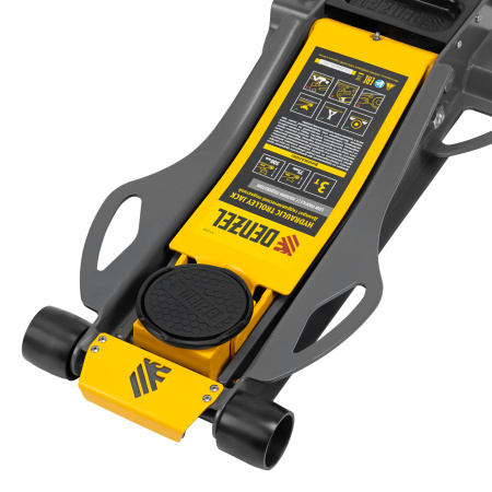 Домкрат гидравлический подкатной, 3 т, 75-500 мм, быстрый подъем, низкий подхват, проф. Denzel цена