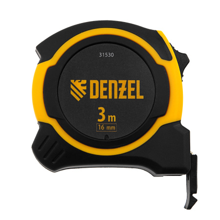 Рулетка 3м х 16мм, двухкомп. корпус, магнитный обрезиненный зацеп Denzel цена