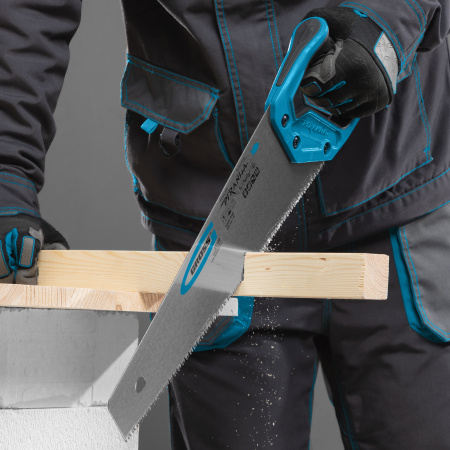 Ножовка по дереву "Piranha", 400 мм, 7-8 TPI, зуб-3D, каленый зуб, двухкомпонентная рукоятка Gross цена