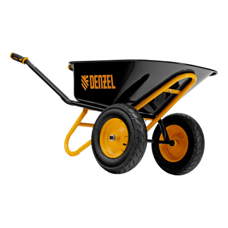 Тачка строительная, усиленная, объем 120 л, 350 кг, двухколесная, колесо 16х4.00-8 Denzel цена