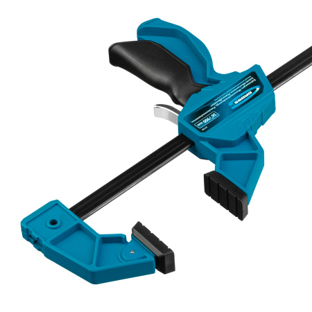 Струбцина реечная, быстрозажимная, пистолетного типа, пошаговый механизм, пластиковый корпус, 900 мм Gross цена