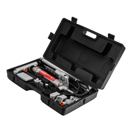 Растяжка гидравлическая, 4 т, набор из 17 предметов, 7 сменных насадок, в пластиковом кейсе Matrix цена