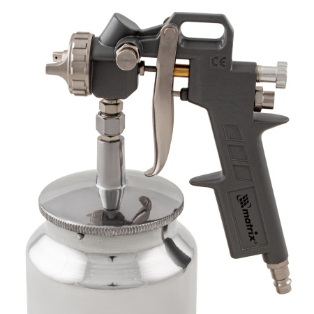 Краскораспылитель пневматический с нижним бачком V 0.75 л, сопло D 1.2, 1.5 и 1.8 мм Matrix цена