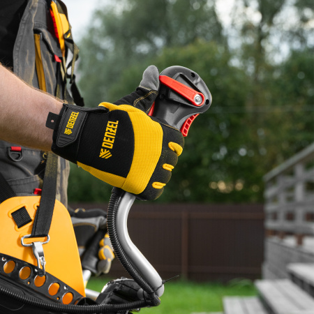 Триммер бензиновый DGT-52-PRO, анти-вибро, 52 см3, неразъем, состоит из 2 частей Denzel цена