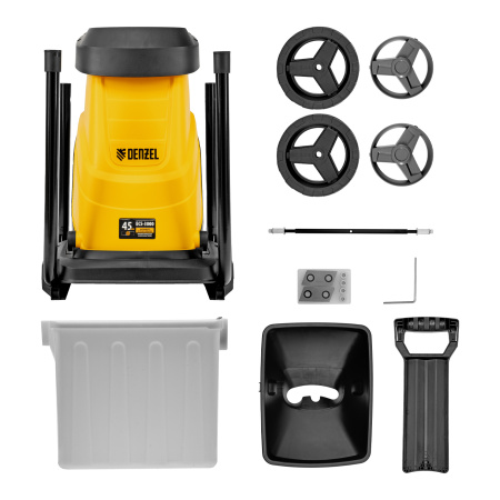 Измельчитель садовый электрический ECS-3000, 3000 Вт, 45 мм Denzel цена