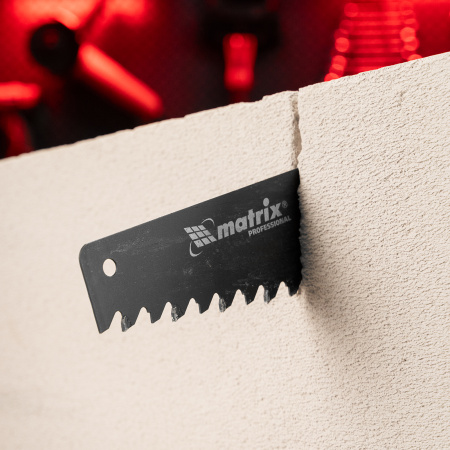 Ножовка по пенобетону, 500 мм, защитное покрытие, твердосплавные напайки на зубья, двухкомпонентная рукоятка Matrix цена