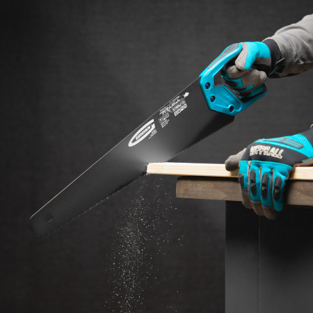 Ножовка по дереву "Piranha", 500 мм, 11-12 TPI, зуб-3D, каленый зуб, тефлоновое покрытие полотна, двухкомпонентная рукоятка Gross цена