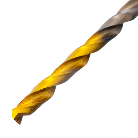 Набор сверл по металлу, 1-10 мм, Р6М5К8-TiN, Golden Tip, 19 шт Denzel