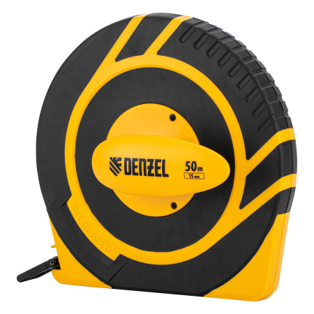 Рулетка геодезическая 50 м х 15 мм, закрытый корпус, фиберглассовая лента Denzel цена