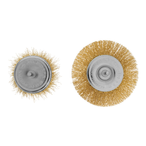 Набор щеток для дрели, 2 шт, 1 плоская, 100 мм, 1 "чашка", 75 мм, со шпильками Matrix