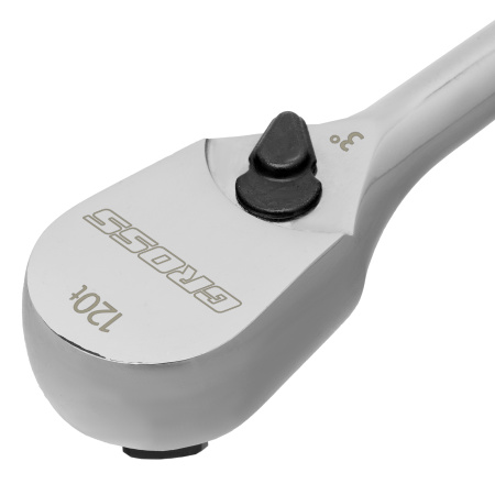 Ключ-трещотка 1/2", CrV, 120 зубьев, цельнометаллический, хром Gross