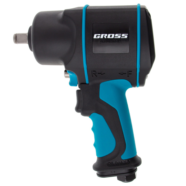 Гайковерт пневматический ударный G1285, 1/2, Twin Hammer, 1220Нм, 6500 об/мин, композитный Gross цена