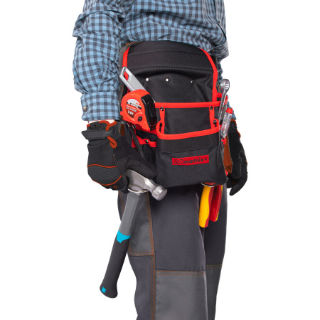 Подсумок поясной, 8 карманов, держатель для молотка, для клещей Matrix цена