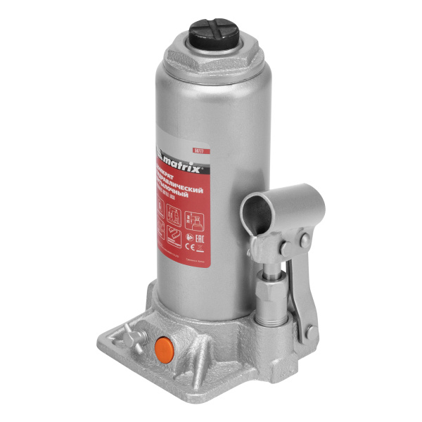 Домкрат гидравлический бутылочный, 6 т, h подъема 216-413 мм, в пластиковом кейсе Matrix цена
