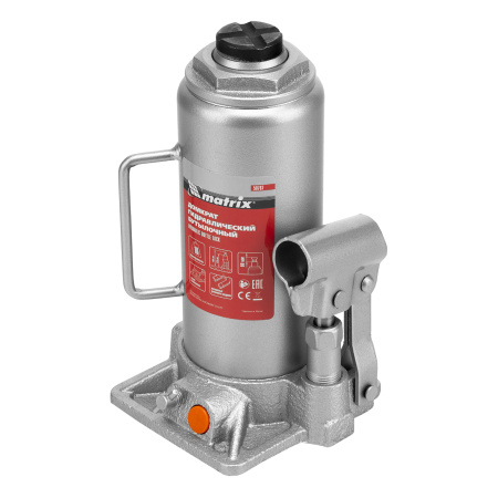 Домкрат гидравлический бутылочный, 10 т, h подъема 230-460 мм Matrix цена