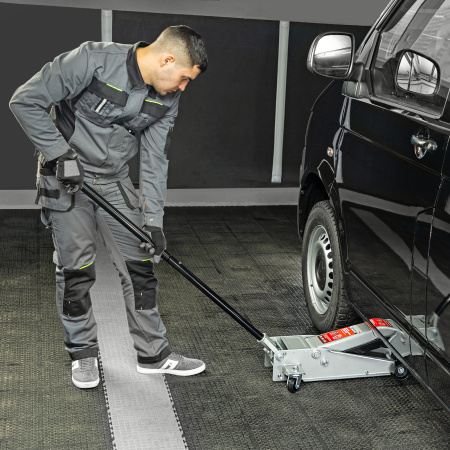 Домкрат гидравлический подкатной профессиональный, быстрый подъем, 3 т, 130-465 мм. Quick Matrix цена