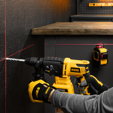 Лазерный уровень мультипризменный LX 360-2 Red, 30 м, 635 нм, аккумулятор Li 2800 мАч, резьба 5/8" Denzel цена