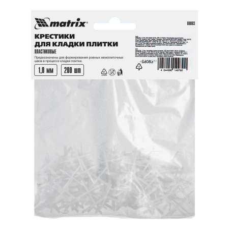 Крестики, 1.0 мм, для кладки плитки, 200 шт Matrix цена