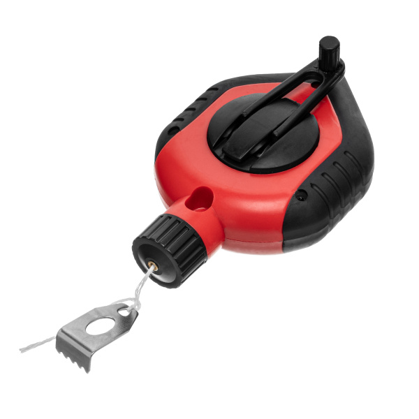 Шнур разметочный в пластмассовом обрезиненном корпусе, порошок красный Matrix цена