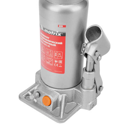 Домкрат гидравлический бутылочный, 5 т, h подъема 197-382 мм Matrix цена