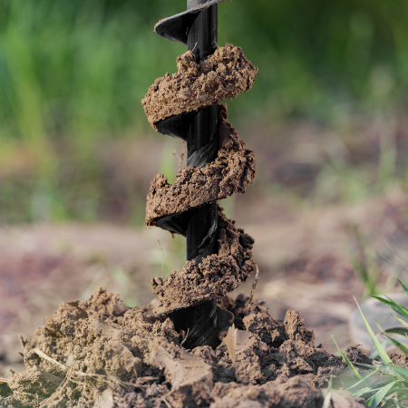 Шнек для грунта ER-80, диаметр 80 мм, длина 800 мм,соединение 20 мм, съемный нож Denzel