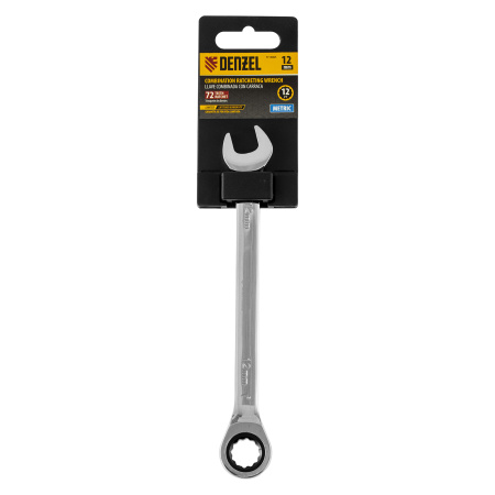 Ключ комбинированный, с трещеткой, 12 мм Denzel