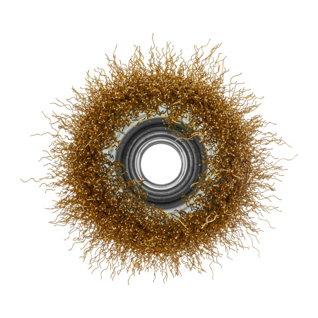 Щетка для УШМ, 65 мм, М14, "чашка", латунированная витая проволока Matrix