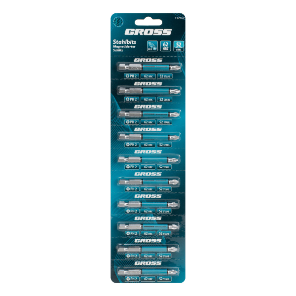 Бита PH2х70мм, сталь S2, кругл., отрывн., 10 шт. Gross