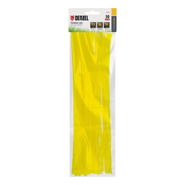 Леска для триммера, "зубчатый квадрат" нарезанная 3 мм х 30 см, 50 шт Flex cord Denzel цена